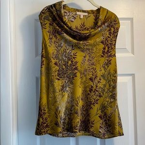 Banana Republic Cowl Neck Blouse Fall Colors Sz L